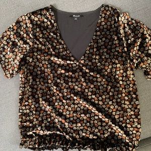 Madewell floral velour top